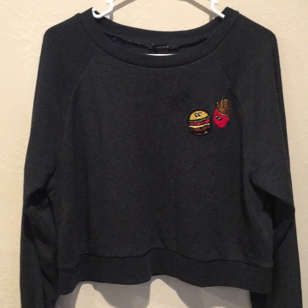 Grey cropped Forever 21 sweater